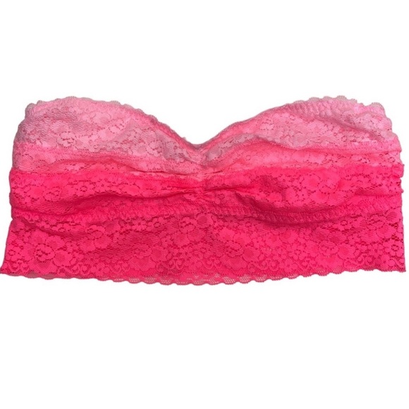 PINK Victoria’s Secret Lace Ombre‎ Strapless Bandeau Bra Ruched Tube Top Sz S - Picture 8 of 16